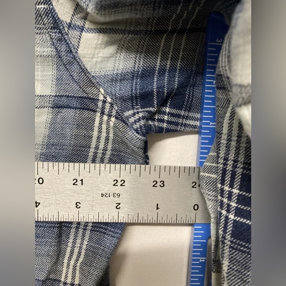 Flag & Anthem Mens Plaid Shirt Button Up Large Adult Blue Navy White NWT - Picture 11 of 13